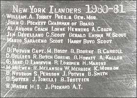 The misspelled 1980-81 New York Islanders engraving