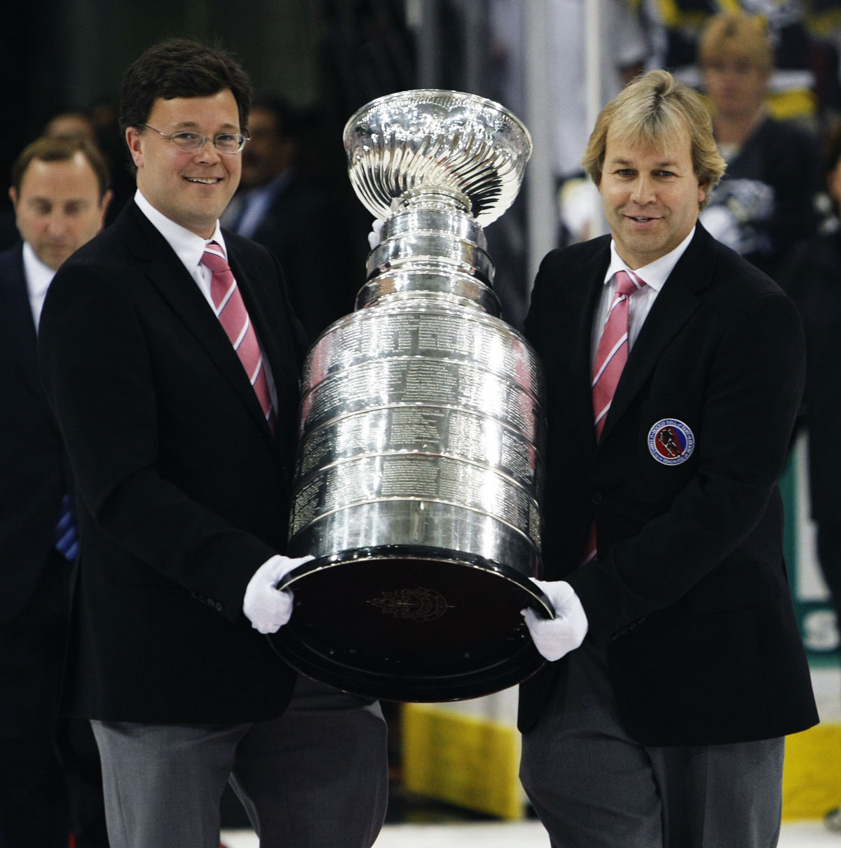 Phil Craig Campbell (left) and Philip Pritchard walk the red carpet prior to the presentation of the Stanley Cup.